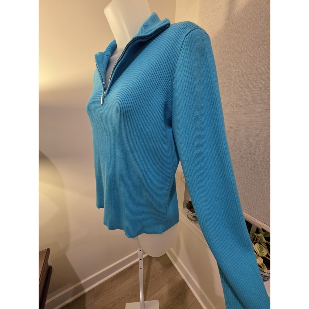 Polo Ralph Lauren CLASSIC SOLID 1/4 Zip Pullover Turquoise Size L - Picture 9 of 16